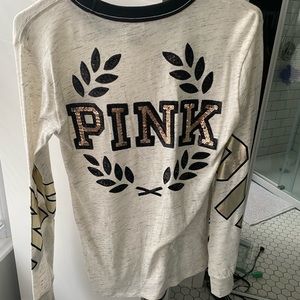 Pink sequin long sleeve shirt